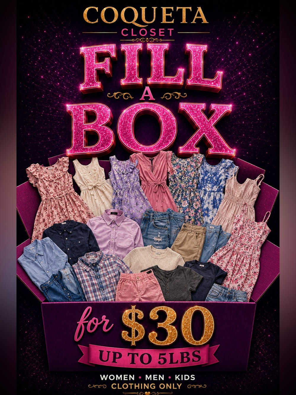 Fill A Box Up to 5lbs $30 | Live Claim Sale | Women, Men & Kids Clothing 🛍️🎉